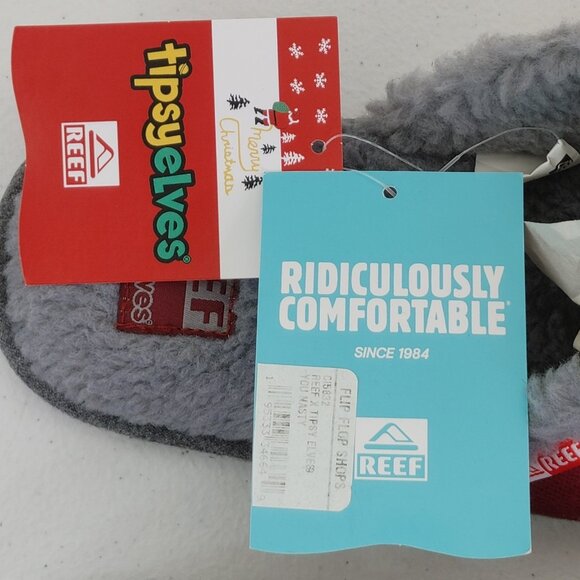 Reef x Tipsy Elves Santa Claus Holydays "You Nasty" Slippers Men's Size 9 - Picture 8 of 12